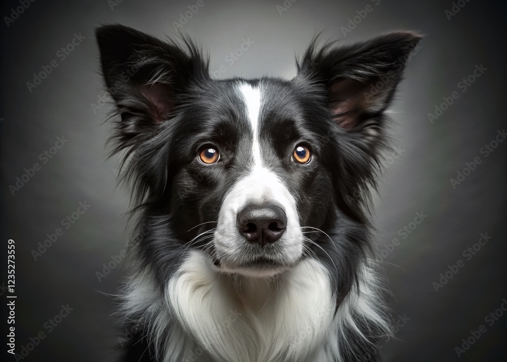 Creepy Border Collie Dog: Distorted, Simple Line Art Portrait Creepy Border Collie Dog: Distorted, Simple Line Art Portrait