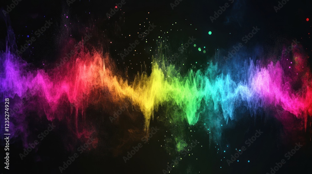 Colorful Abstract Wave of Vibrant Powder Explosion Colorful Abstract Wave of Vibrant Powder Explosion