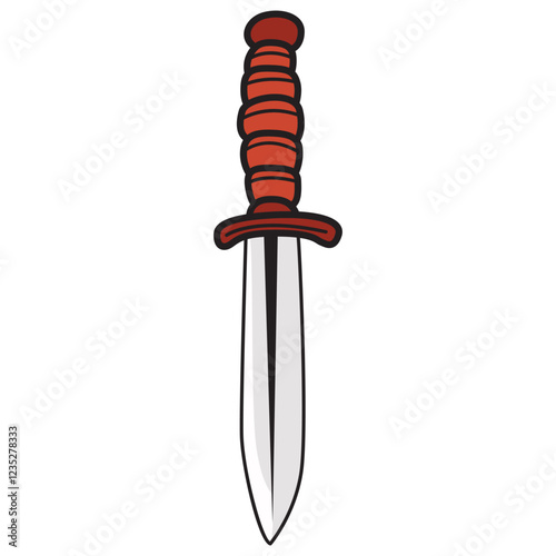 A high-quality vector illustration of a sword, featuring a sharp, polished blade with a detailed hilt and a sturdy grip. 