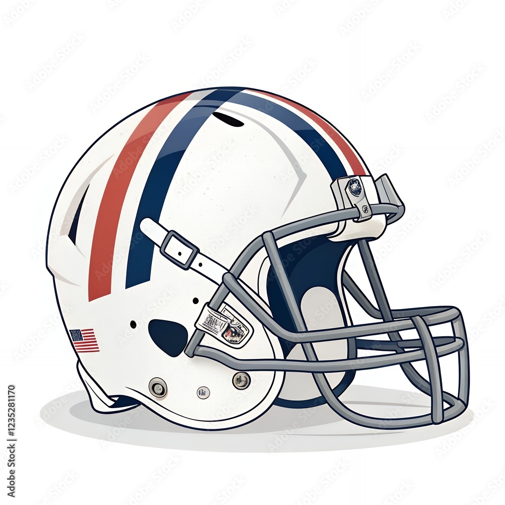 Fototapeta premium American Football Helmet Sports Equipment Game Day Team Colors Illustration