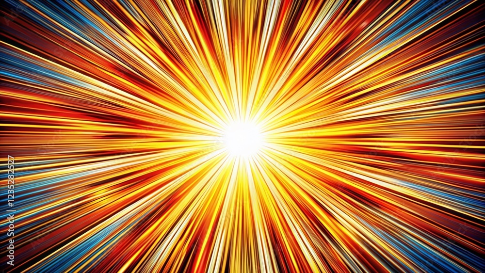 Dynamic Radial Lines Comic Book Action Frame, White Background Stock Photo Dynamic Radial Lines Comic Book Action Frame, White Background Stock Photo