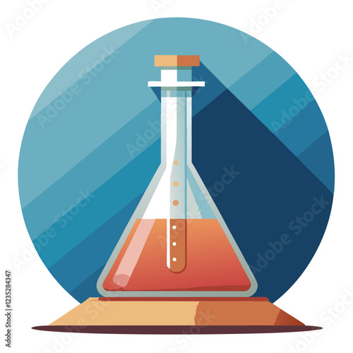 Burette Laboratory Research Vector Illustration – Clipart, Cartoons & Line Art Design,  High-quality burette laboratory research vector illustration, perfect for digital and print projects.