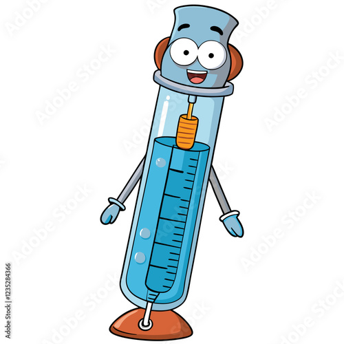 Burette Laboratory Research Vector Illustration – Clipart, Cartoons & Line Art Design,  High-quality burette laboratory research vector illustration, perfect for digital and print projects.