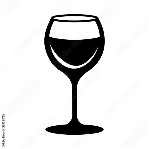 Wine glass silhouette vector art white background