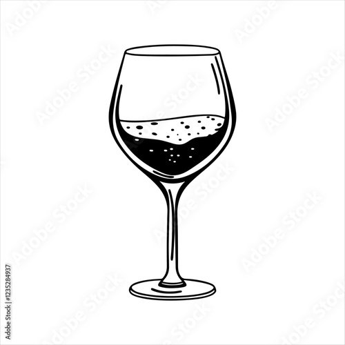 Wine glass silhouette vector art white background