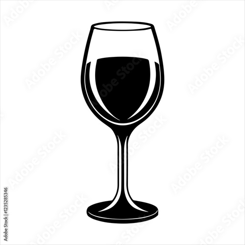 Wine glass silhouette vector art white background