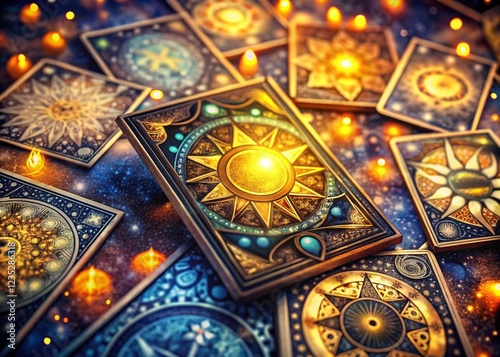 Wallpaper Mural Enchanting Esoteric Tarot Cards with Mystic Symbolism and Bokeh Effect Torontodigital.ca