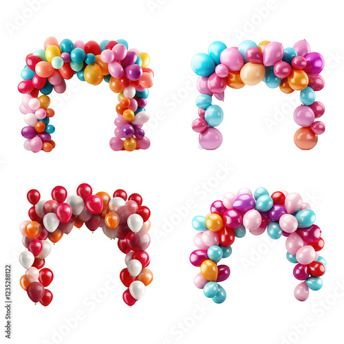 Colorful Balloon Arch Designs Party Decorations, Festive Balloons, Celebration