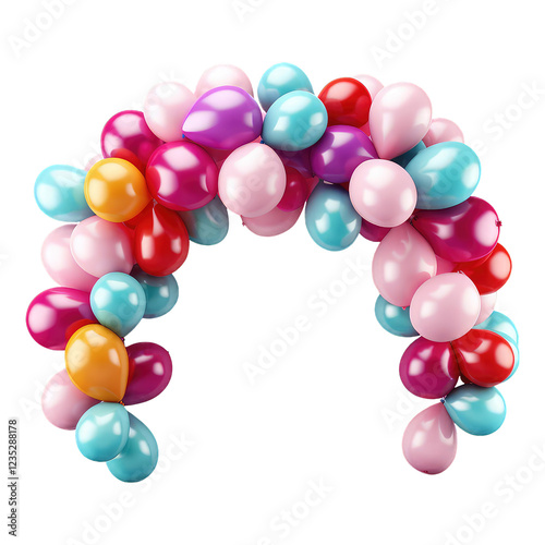Colorful Balloon Arch, Party Decoration, Festive Celebration, Birthday Balloons
