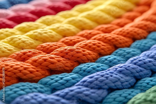 Wallpaper Mural Colorful Twisted Cotton Rope Texture Background Bright Rainbow Hues Close Up Macro Shot Torontodigital.ca