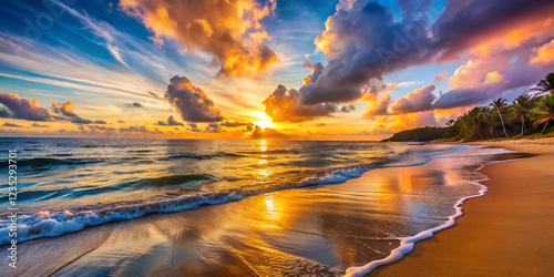 Sunset Summer Beach Background