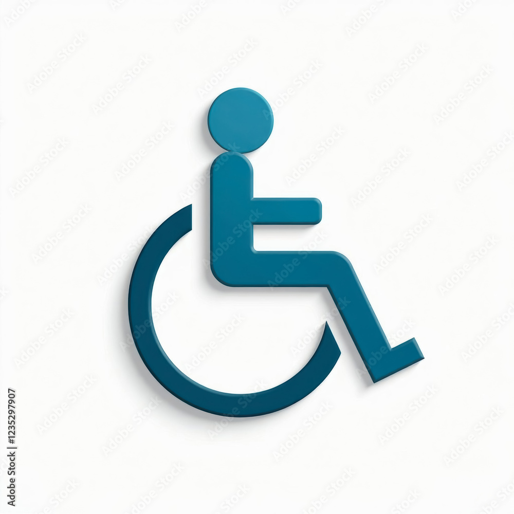 illustration of blue icon or logo for disabled people on white background