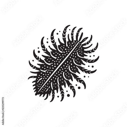 Black Color Sea Cucumber silhouette design Vector Illustration, Solid White Background (10).eps