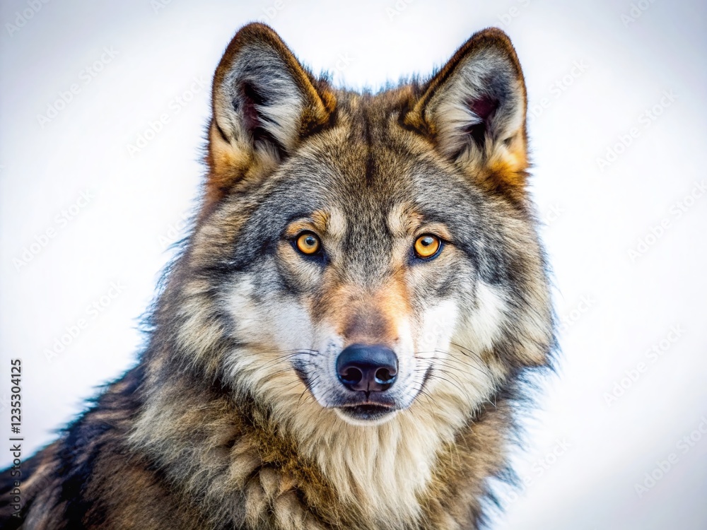 Fototapeta premium Isolated Half Body of a Majestic Wolf for a Powerful Design