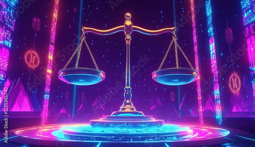 Cyberpunk Justice: Scales of Equilibrium in a Neon Metaverse, Digital Law's Futuristic Glow