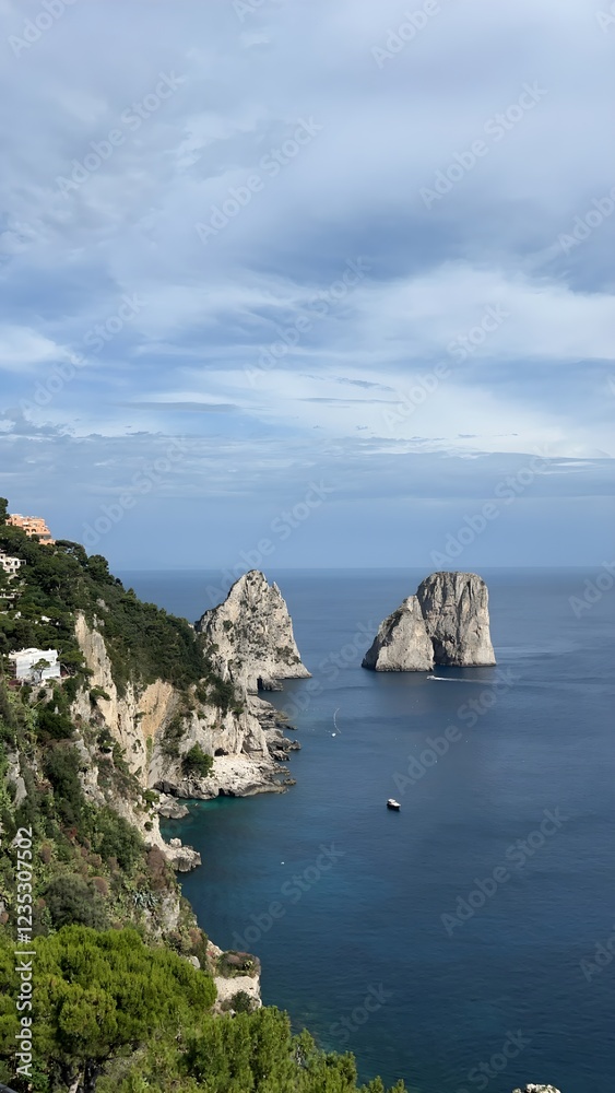 Scenic View of Capri's Coastline Scenic View of Capri's Coastline