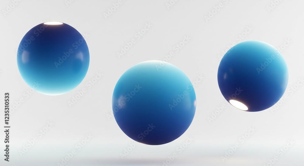 Abstract Blue Gradient Spheres Floating 3D Render Minimalist Design Technology Background Abstract Blue Gradient Spheres Floating 3D Render Minimalist Design Technology Background
