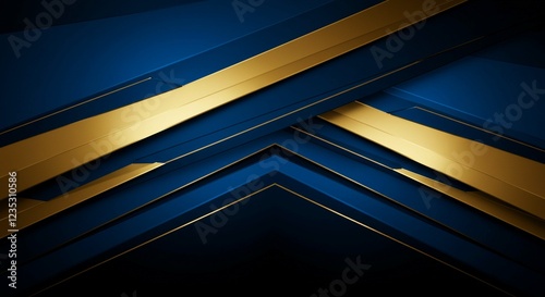 Abstract Geometric Background Navy Blue and Gold Luxury Design