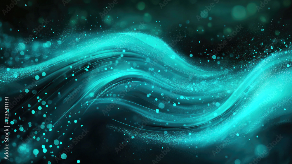 Fototapeta premium Glowing Blue Wave of Light - Abstract Digital Energy Flow