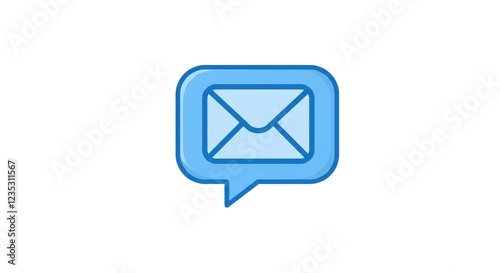 Blue Email Icon in Speech Bubble Digital Communication Message Notification