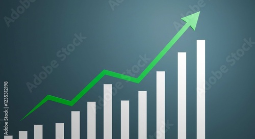 Positive Growth Trend Upward Trending Bar Graph with Green Arrow Showing Business Success and Free Download Positive Growth Trend Upward Trending Bar Graph with Green Arrow Showing Business Success and - GFXLoad