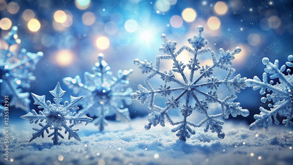 Magical Fantasy Snowflakes: High-Resolution Winter Background Image Magical Fantasy Snowflakes: High-Resolution Winter Background Image