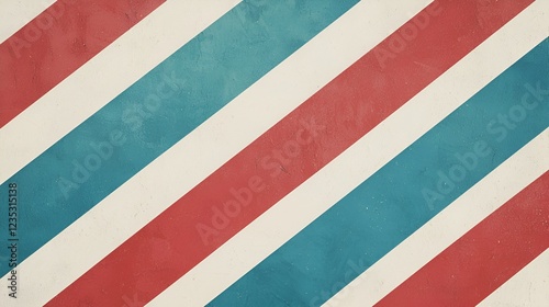 Diagonal stripes, red blue white, textured background, barber shop, design