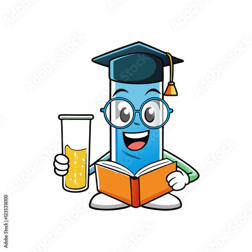 Graduated Cylinder Laboratory Research Vector | Clipart, Line Art & Cartoon Illustration, Graduated cylinder laboratory research vector illustration in clipart, line art, and cartoon styles.