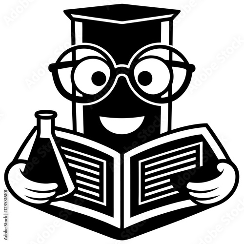 Graduated Cylinder Laboratory Research Vector | Clipart, Line Art & Cartoon Illustration, Graduated cylinder laboratory research vector illustration in clipart, line art, and cartoon styles.