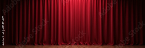 Elegant maroon velvet stage curtain photo