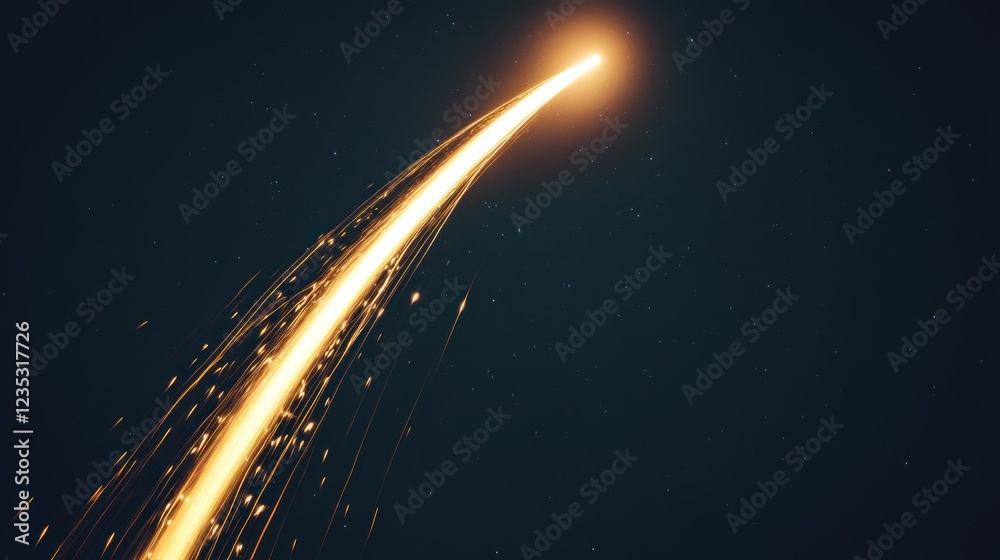 Obraz premium Bright Comet Streaking Across Night Sky