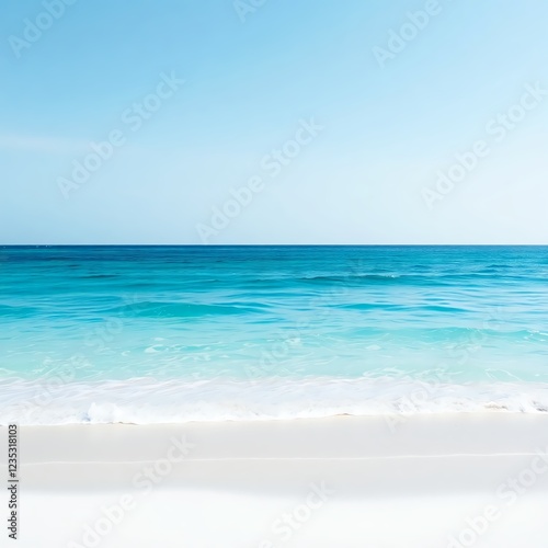 White Sandy Beach with Blue Waves