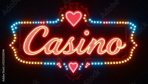 Retro neon casino sign
