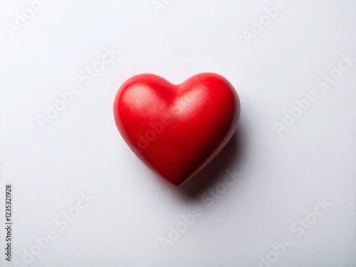 Minimalist Red Heart Valentine's Day Decoration - Love Symbol on White Background