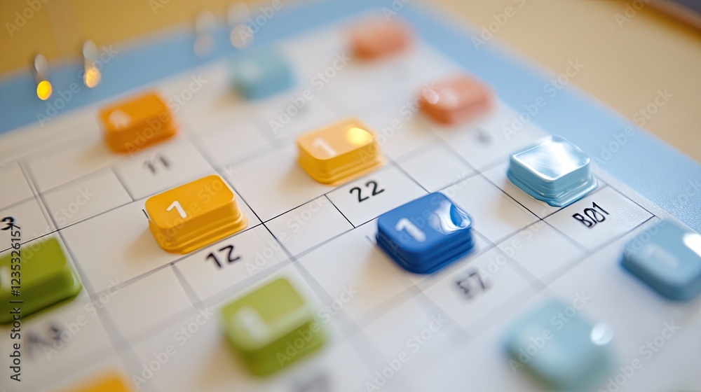 A close-up of a calendar marked with color-coded priorities, symbolizing structured task handling. A close-up of a calendar marked with color-coded priorities, symbolizing structured task handling.