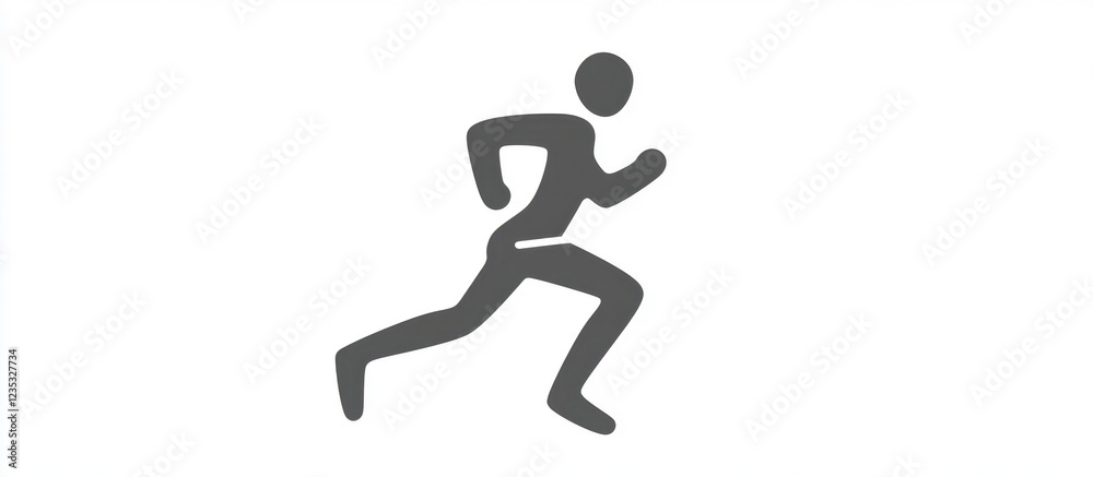Running Man Icon: Simple, Sleek Silhouette Running Man Icon: Simple, Sleek Silhouette