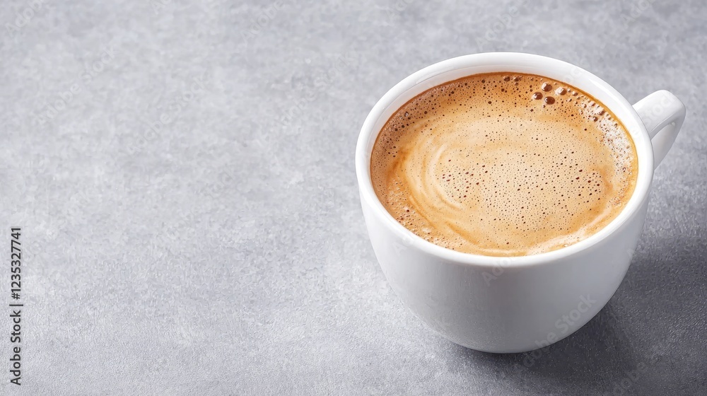 Espresso coffee cup on grey background. Perfect for cafe menus Espresso coffee cup on grey background. Perfect for cafe menus