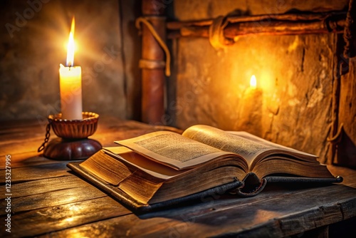 Open Bible, Gospel of Matthew, Low Light, Spiritual Reading, Religious Book