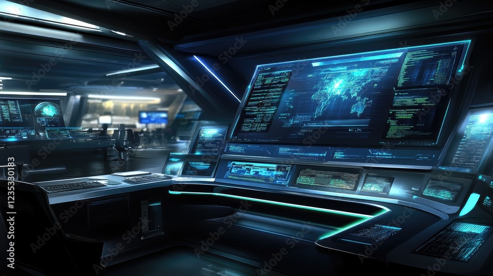 A futuristic workspace with an AI-generated personalized task list. A futuristic workspace with an AI-generated personalized task list.