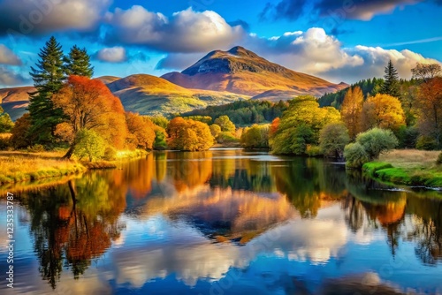 Photo of Ben Ledi from the river Teith at Callander photo