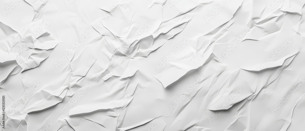 Fototapeta premium Crumpled white paper texture background