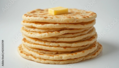 Soft and Warm Chapati Stack with Butter photo