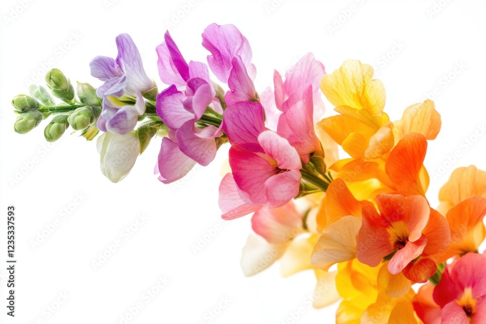 Fototapeta premium Rainbow Snapdragon Blossoms Gracefully Arranged