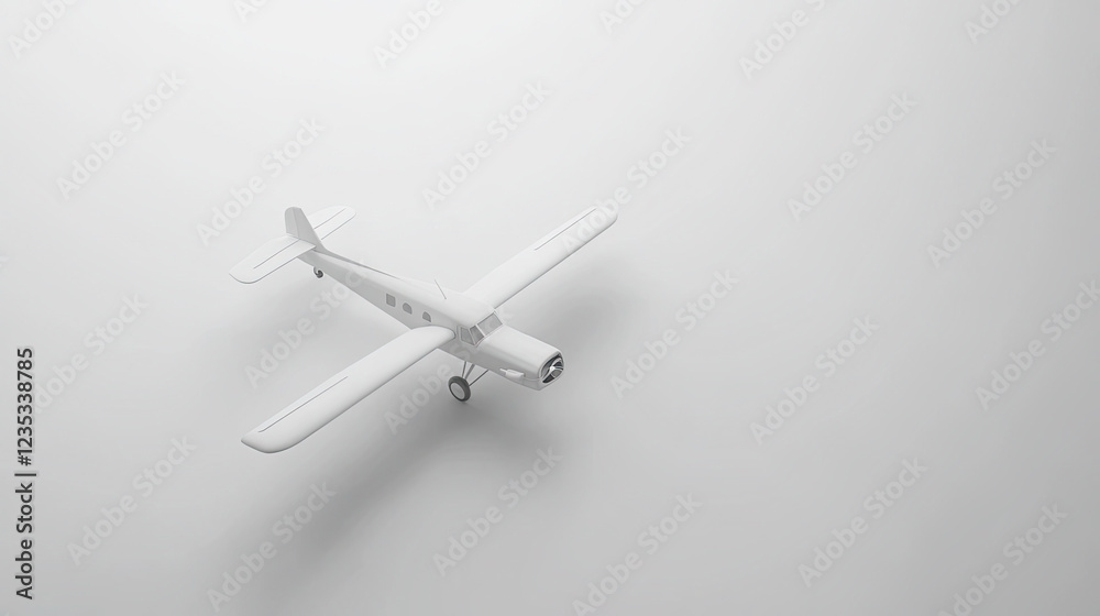 Modern Private Jet on Minimal White Background Modern Private Jet on Minimal White Background
