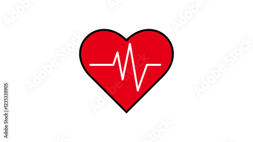 icon Heart with electrocardiogram.