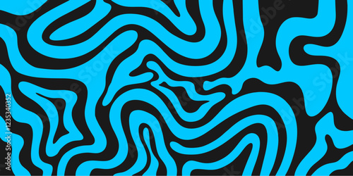 Abstract horizontal background with colorful waves. Orange Trendy vector illustration in style retro 60s, 70s