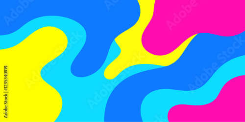 Fun colorful abstract background. Simple playful design with fluid  shapes vector