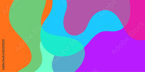 Fun colorful abstract background. Simple playful design with fluid  shapes vector