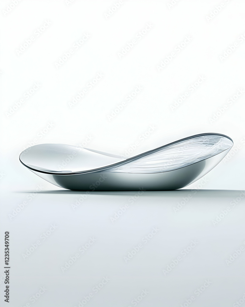 Sleek Silver 3D Render of an Abstract Wave-Shaped Bowl Sleek Silver 3D Render of an Abstract Wave-Shaped Bowl