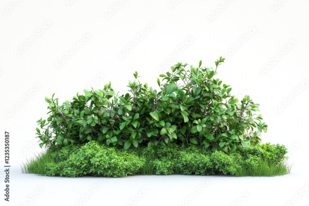 Vibrant Green Tropical Foliage on White Canvas Vibrant Green Tropical Foliage on White Canvas